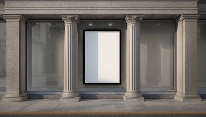 Building with empty poster