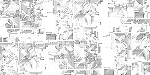 Digital Technology Background. Abstract black circuit board technology connected lines. Vector 