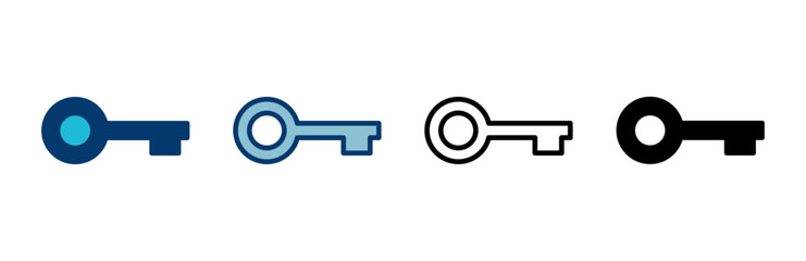 Key icon vector isolated on white background. Key vector icon. Key symbol. security