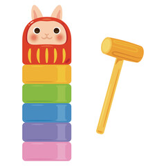 卯年の達磨落とし