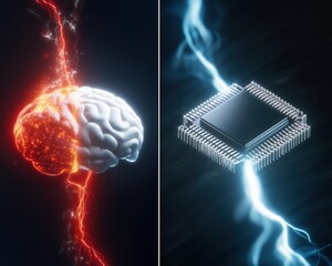 Connection Between Human Brain and Computer Chip Through Energy Flow