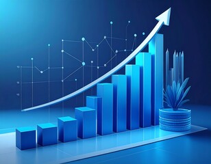 3D Growing Business Graph