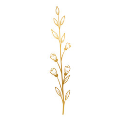 Flower gold line art.