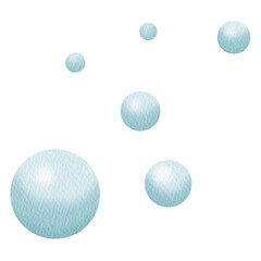 Watercolor Cute sea bubbles. Under the sea.