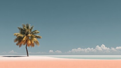 Fototapeta premium Single Palm Tree on Desert