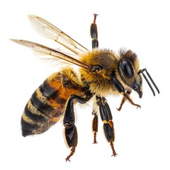 Honeybee profile against white