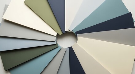 Harmonious array of color swatches arranged in a circular pattern