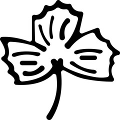 Leaves icon.Simple Black and outline leaves Silhouette Icon for Nature and Ecology Concepts.Silhouette illustrations of diverse leaf shapes on white background.