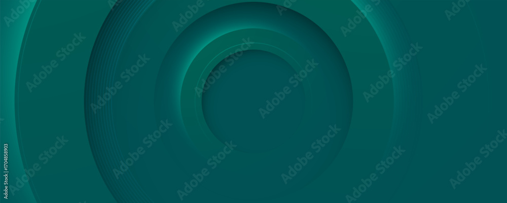 Poster abstract blue and green background with glowing circles and swirl design pattern