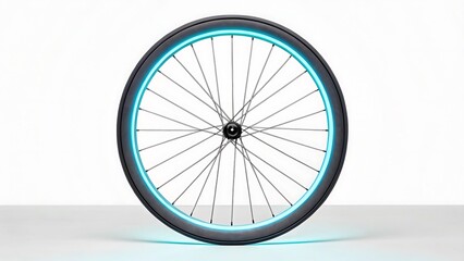 Naklejka premium bicycle wheel glowing futuristic neon hologram