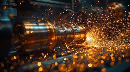 Industrial metalworking process with sparks