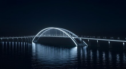 Fototapeta premium A glowing bridge glowing above glowing ocean, symbol of possibility.
