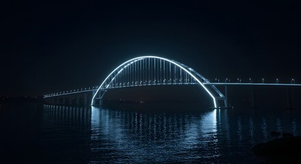 Obraz premium A glowing bridge glowing above glowing ocean, symbol of possibility.