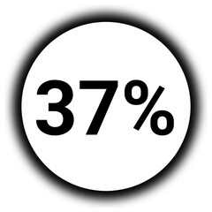 37% discount and  percent black and white round icon