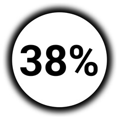 38% discount and  percent black and white round icon