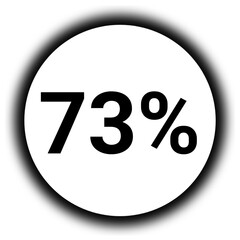 73% discount and  percent black and white round icon