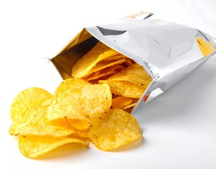 Open bag of yellow chips
