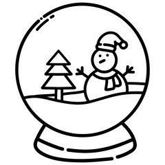 Christmas Snow Globe Vector Icon