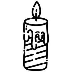 burning candle, christmas ornament vector icon