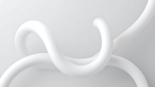 Abstract white wavy pipe background. 3d rendering.