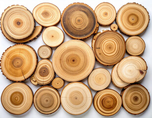 円形輪切りのサークルアート / Cross-Section Wood Slice Circle Art