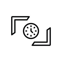 Black line icon for framing the future