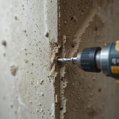 Drill bit penetrating a wall (1)