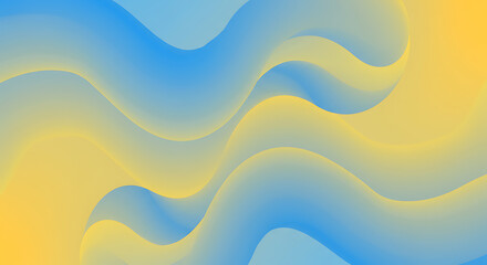 Soft Blue Yellow Abstract Wavy Gradient Wallpaper