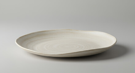 Minimalist Muted Cream Organic Ceramic Plate