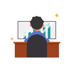 Business Growth and Data Analysis Vector Illustration