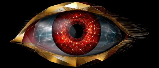 artistic technique symbolic concept. Abstract eye design featuring intricate patterns and a vibrant color palette.