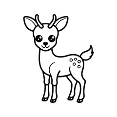 cute deer icon funny  baby deer animal series stock 