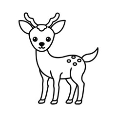 cute deer icon funny  baby deer animal series stock 