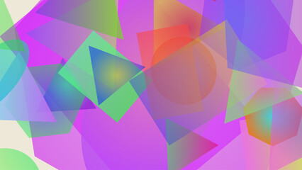 Obraz premium Abstract Art with Overlapping Colorful Shapes and Gradients