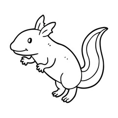 outline of illustration of cute axolotl activities 
