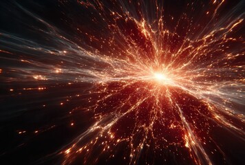Fototapeta premium Abstract Red Burst of Energy