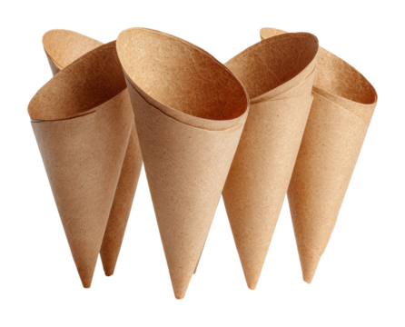 Crafting paper cone holders for ice cream parties home diy fun isolated on transparent background