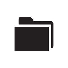 This vector folder icon illustrates a clean silhouette with a paper detail inside, representing digital storage and organization. Perfect for user interfaces, websites, presentations, or any graphic d