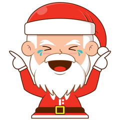 santa claus laughing face cartoon cute