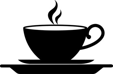 Silhouette Vector Illustration of a Street Tea Cup