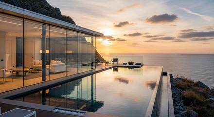 sunset over the river