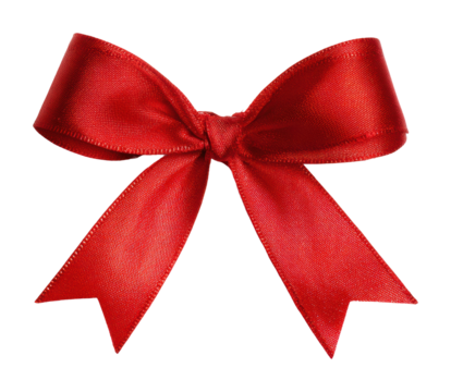 Festive red bow decorative gift wrapping joyful vibe isolated on transparent background - Powered by Adobe