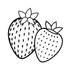 whole and half strawberry illustration