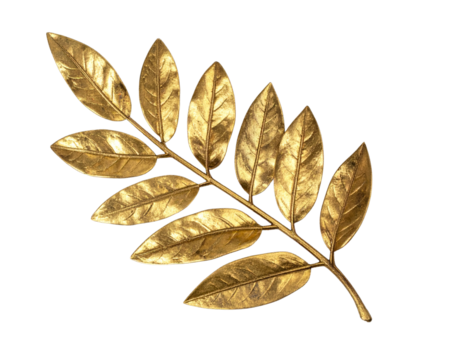  Antique-Style Golden Laurel Branch with Aged Patina Effect