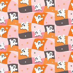 Halloween seamless pattern, vector, art, icon illustration