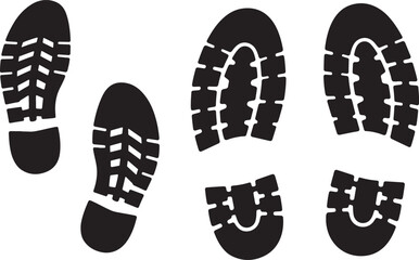 Distinctive tread pattern shoe print silhouette