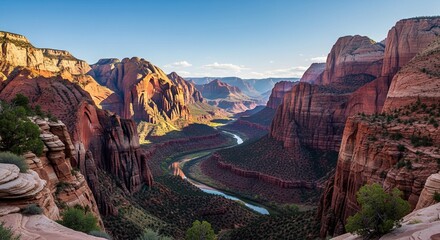 autumn forest, fall forest sunlight, colorful autumn trees, golden fall leaves, sun rays in forest, misty woodland background, seasonal autumn scenery, nature forest sunlight, autumn woods landscape, 