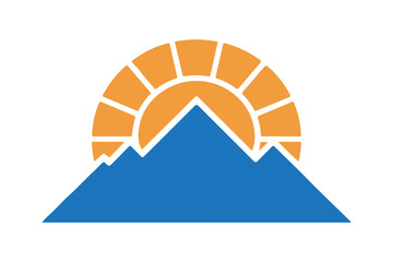 pyramids vector illustration, sun and mountains vector icon.