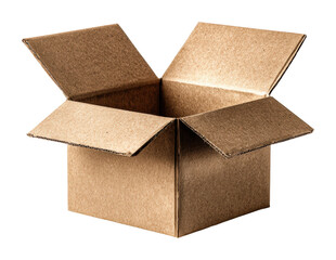 Unboxing cardboard box contents home office isolated on transparent background