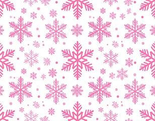 Pink snowflake pattern on white